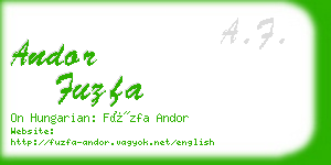 andor fuzfa business card